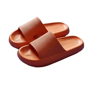 Fashion walking style shoes lightweight anti-slip women sandals soft thick sole house slides pure color indoor EVA slippers