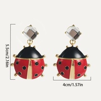 Ensemble de bijoux 3 pièces motif animal mignon, collier coccinelle de luxe, boucles d'oreilles pendantes en strass de cristal, bague ouverte coccinelle, bijoux pour femme