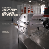 Grille de barbecue moderne en acier inoxydable 304 intégrée pour cuisine extérieure et îlot barbecue