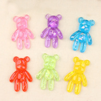 Yiwu insheen Kunst Mind Craft Lieferant große Größe flache Rückseite künstliche Gelee farbige Bär Harz Cabochon Charms