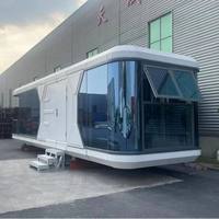Fullking Maison Capsule Spatiale Design Moderne Verre Trempé Maison Mobile pour Zone Scénique Extérieure