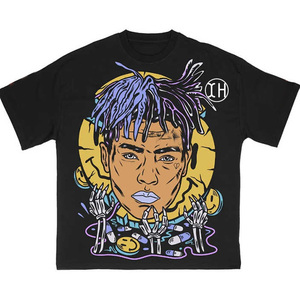 Kaos Custom Heavyweight 100% Katun dengan Cetakan Grafis, Model High Street Oversize Boxy Fit untuk Pria - Product Image 1