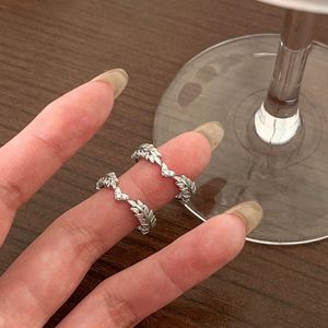 Anillo de Plata de Ley S925 Yinruitai con Diseño de Espiga de Trigo para Mujer, Anillo Abierto con Engaste Pavé, Joyería de Regalo - Product Image 4