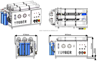 Désalinisateur d'eau de mer portable YOUBER Navigator, machine à osmose inverse pour yacht, bateau, navire, 700L-2000L/D, pompe haute pression SUS316