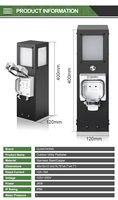 Station d'alimentation extérieure étanche avec lumière LED à détecteur de mouvement, en acier inoxydable, résistante aux intempéries, pour jardin, camping-car, camping