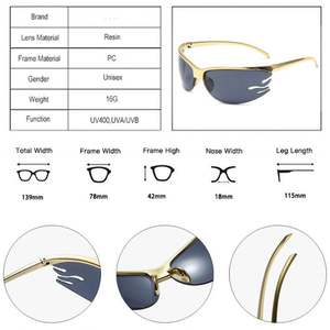 Gafas de Sol Deportivas Polarizadas Punk con Logotipo Personalizado para Hombre y Mujer, Montura Media con Forma de Fuego, Gafas de Ciclismo - Product Image 5