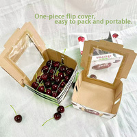 Boîte d'emballage personnalisée pour cerises, en carton ondulé épais, boîtes rigides avec couvercle doré, forme personnalisée, vernissage, qualité alimentaire