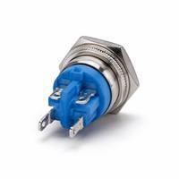 Tombol Tekan logam tahan air LED, 16mm 19mm 22mm 12v 1NO1NC, tombol putar sementara mobil motor