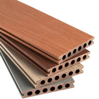 Plancher en composite bois-plastique co-extrudé PE WPC, imperméable, antidérapant, pour terrasse, allée, avec rainures double face