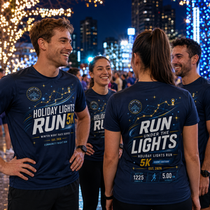 Camiseta Personalizada para Carrera Nocturna de Navidad, Ropa para Eventos Deportivos, Camiseta para Carrera de 5K - Product Image 4