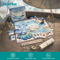 Jeu de cartes Amily avec coussin d'air, finition lin, certifié BSCI, résilience rapide pour l'interaction sociale, boîte d'affichage 3D pop-up