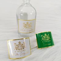 Étiquettes personnalisées, autocollants, logo en relief 3D personnalisé, autocollant pour bouteilles en verre, autocollant en métal aluminium