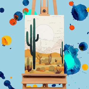 SONGWOO Art - Juego de 4 Cuadros Enmarcados con Pintura al Óleo Digital para Adultos y Principiantes, Pintura por Números de Plantas y Paisajes - Product Image 4