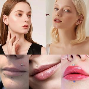 Khuyên tai titan G23 không cần ren, khuyên tai <span class=keywords><strong>Septum</strong></span> Helix, trang sức xỏ khuyên, mạ vàng, khuyên môi Labret 16/18/20G - Product Image 6