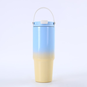 Gobelet isotherme portable en acier inoxydable 304 de 30 oz (350 ml) à double paroi, nouveau coloris dégradé, pour voiture et camping, idéal pour les boissons froides classiques - Product Image 5