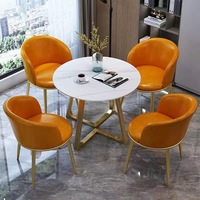 Ensemble table et chaises de salle à manger Zxm, table de réunion de bureau et chaises, ensemble de table à manger ronde en gros avec 4 chaises