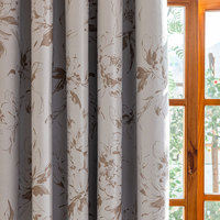 Rideau occultant à œillets en polyester à motif floral pastoral pour chambre et salon