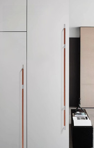 Hot Sale Solid 304 Stainless Steel Real Cowhide Wardrobe Handles Luxury Brown White Black Leather Handles for Kitchen Cabinets - Product Image 4