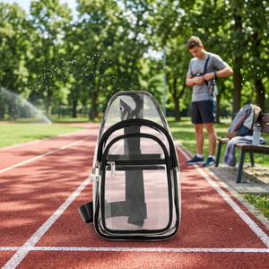 Bolsa de pecho deportiva transparente de PVC, impermeable, con cierre de cremallera, para viajes, Fitness al aire libre, bolsa de un solo hombro para hombre - Product Image 6