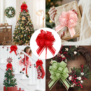 Hot bán 4 inch <span class=keywords><strong>PP</strong></span> kéo Ribbon cung cho gói hộp hoặc trang trí hoa X-Mas Đảng Organza satin đầy màu sắc kéo Bow - Product Image 6