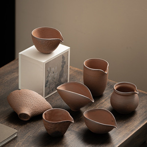 Taza de cerámica sin esmaltar de diseño clásico Vintage, cerámica gruesa, té de Kung Fu, Mar con divisor de té, arcilla de roca antigua, Gong Dao <span class=keywords><strong>Bei</strong></span> - Product Image 1