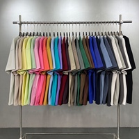 T-shirt surdimensionné en coton 100 % tricoté lourd pour homme, style streetwear à épaules tombantes, vente en gros
