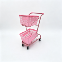 Chariot de courses à double étage pour supermarché, machine d'arcade, snack-bar, magasin d'accessoires, stand de rue, magasin de proximité, KTV, chariot
