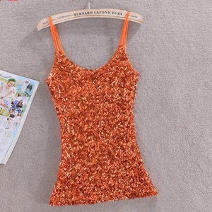 Slim & Skinny Fashion <b>Sequins</b> <b>Top</b> Women Halter Shirt <b>Top</b> Women's T Shirt Fashion - Product Image 6
