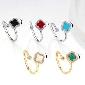 Bracciale Trendy Placcato Oro in Argento S925 con Quadrifoglio in Agata per Signore - Product Image 5