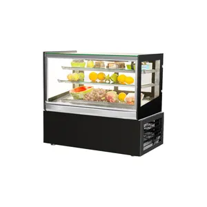 Prometheus refrigerated cases for bakery food curved glass pastry display chiller