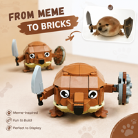 Set de 100 Bloques de Construcción con Diseño de Meme '¿Qué Hace el Perro?', Lindo Perro con Espada y Escudo, Modelo de Ladrillos para Armar, Juguete Decorativo para Niños y Adultos