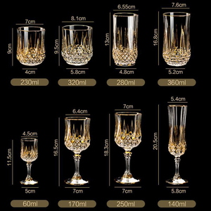 Bicchiere da Whisky in cristallo dorato di lusso di alta qualità di vendita calda in stile europeo e <span class=keywords><strong>calice</strong></span> da Champagne per vino per la casa e <span class=keywords><strong>il</strong></span> Bar - Product Image 2
