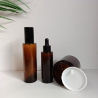 Bouteille en verre ambré de qualité supérieure, personnalisable, à parois épaisses, résistante à la chaleur, durable, pour cosmétiques, soins de la peau, flacons de parfum et d'huile