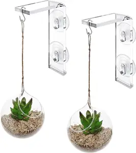 Acrylic Plants Suction Cup Window Hanger Indoor Convenient Window Hanger for Bird Feeders Ornaments Wind Chimes Strong Suction