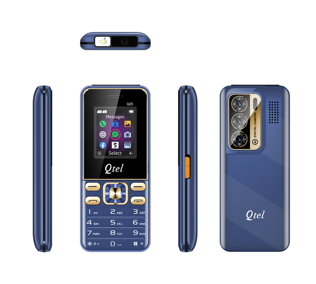 Qtel Q25 1.77 Inch Dual SIM Feature Phone German French Multi Language Support WhatsApp/Facebook GSM Camera FM Torch Big Battery