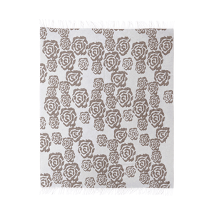 Galite- cashmere wool <b>throw</b> with stylized flowers adds character and style to any room. Refined and contemporary design. - Product Image 1
