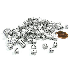 Dés miniatures en acrylique blanc de 8 mm à angle droit, nouveau matériau, accessoires de jeu d'échecs pour les jeux de dés - Product Image 1