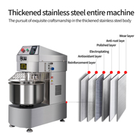 Nouveau Pétrin Spirale Commercial Robuste avec Capacité de 40L, 3000W, 10 Vitesses pour Boulangerie, Moulin à Farine et Utilisation en Restaurant