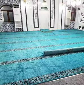 Chất lượng cao hiện đại xù xì Fluffy nghệ thuật hoa Thảm Jacquard <span class=keywords><strong>Polyester</strong></span> Runner Thảm xe hồi giáo nhà thờ hồi giáo cầu nguyện phòng thảm - Product Image 2