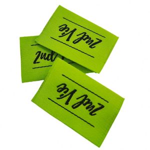 Custom <b>Mini</b> Woven Labels for Garments 100% Cotton Polo Shirt Woven Label Hologram Sticker Center Fold Printed Woven Label Tag - Product Image 1