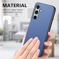 Étui de téléphone en cuir à rayures sergé pour Samsung A34 A35 A36 A52 A53 A54 A55 A56 5G cadre en TPU souple PC couverture antichoc