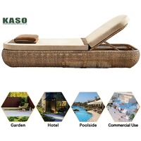 Chaise longue d'extérieur en rotin, chaise de plage en aluminium moulé pour resort, chaise de piscine en métal, chaise longue de jardin en rotin imperméable