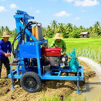Foreuse de puits d'eau diesel tractable 35 CV, petite machine de forage rotative hydraulique agricole certifiée CE
