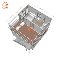 DXH Fabricants Dortoir Personnalisé en Duplex, Immeuble de Deux Étages, Villa, Maison Modulaire Détachable en Conteneur Plat