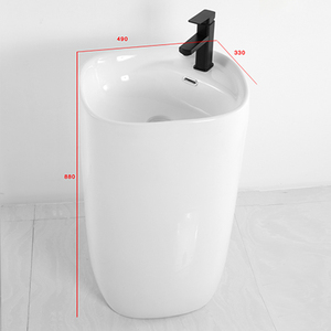 Chất Lượng Tốt Khác Nhau Thông Số Kỹ Thuật Đứng Rửa Phòng Tắm Bệ Lưu Vực Gốm - Product Image 3