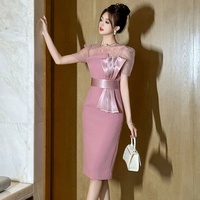 Robe d'anniversaire d'été, nouvelle robe pour femmes, douce et élégante, bretelles spaghetti, longueur thé, illusion, aspect jeune