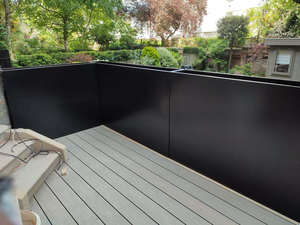 Worth Garden Home Metal <b>Rectangular</b> <b>Planter</b> Box Black Powder Coated Steel 16" H Heavy <b>Outdoor</b> Eco-Friendly <b>Planter</b> - Product Image 2