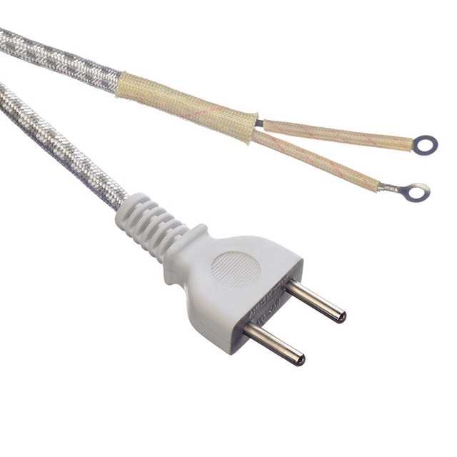 High Quality Sheng an SH-22 2-Pin 250V 5A White Stripped Female End Braided Cotton Extension Cord 1.8m for Commercial Use