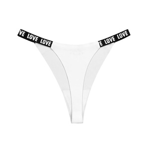 Tangas sexis de encaje fino con letras plateadas estilo camiseta sin costuras de cintura baja para mujer - Product Image 2