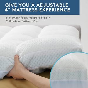 Funda de colchón de espuma viscoelástica de Gel refrescante de doble capa para <span class=keywords><strong>Amazon</strong></span> Wish, alfombrilla de cama de fibra de bambú transpirable para uso doméstico - Product Image 3